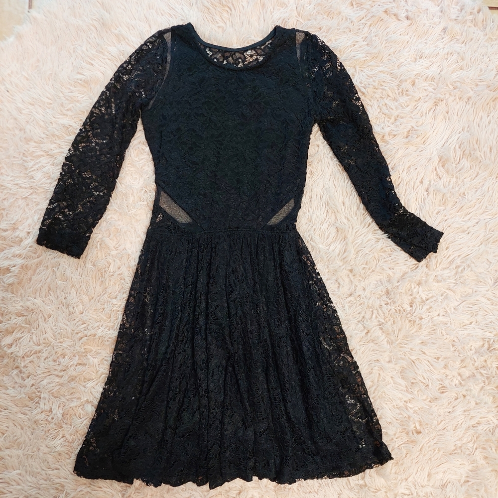 Abercrombie & Fitch Black Lace Mini Dress - Size XS